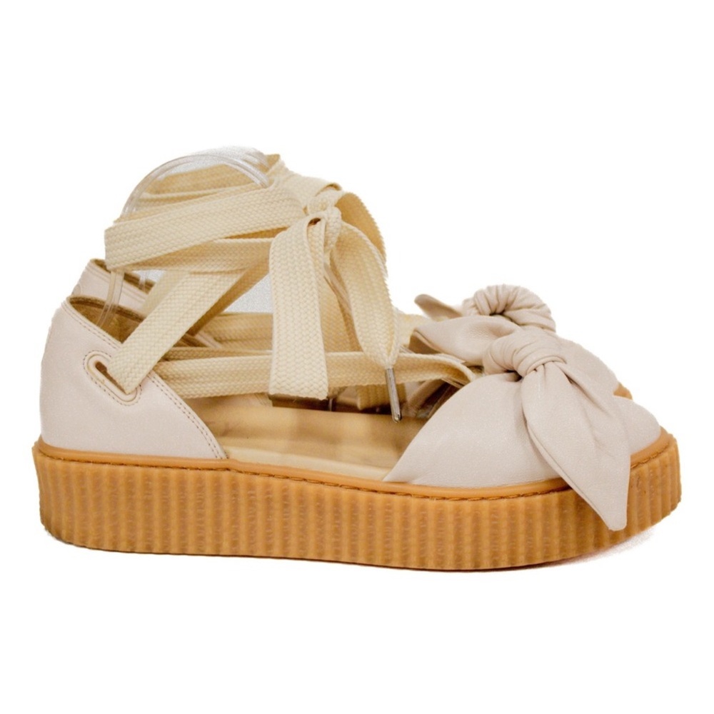 NWOT Fenty Chic Cream Platform Lace-Up Shoes - Picture 5 of 16
